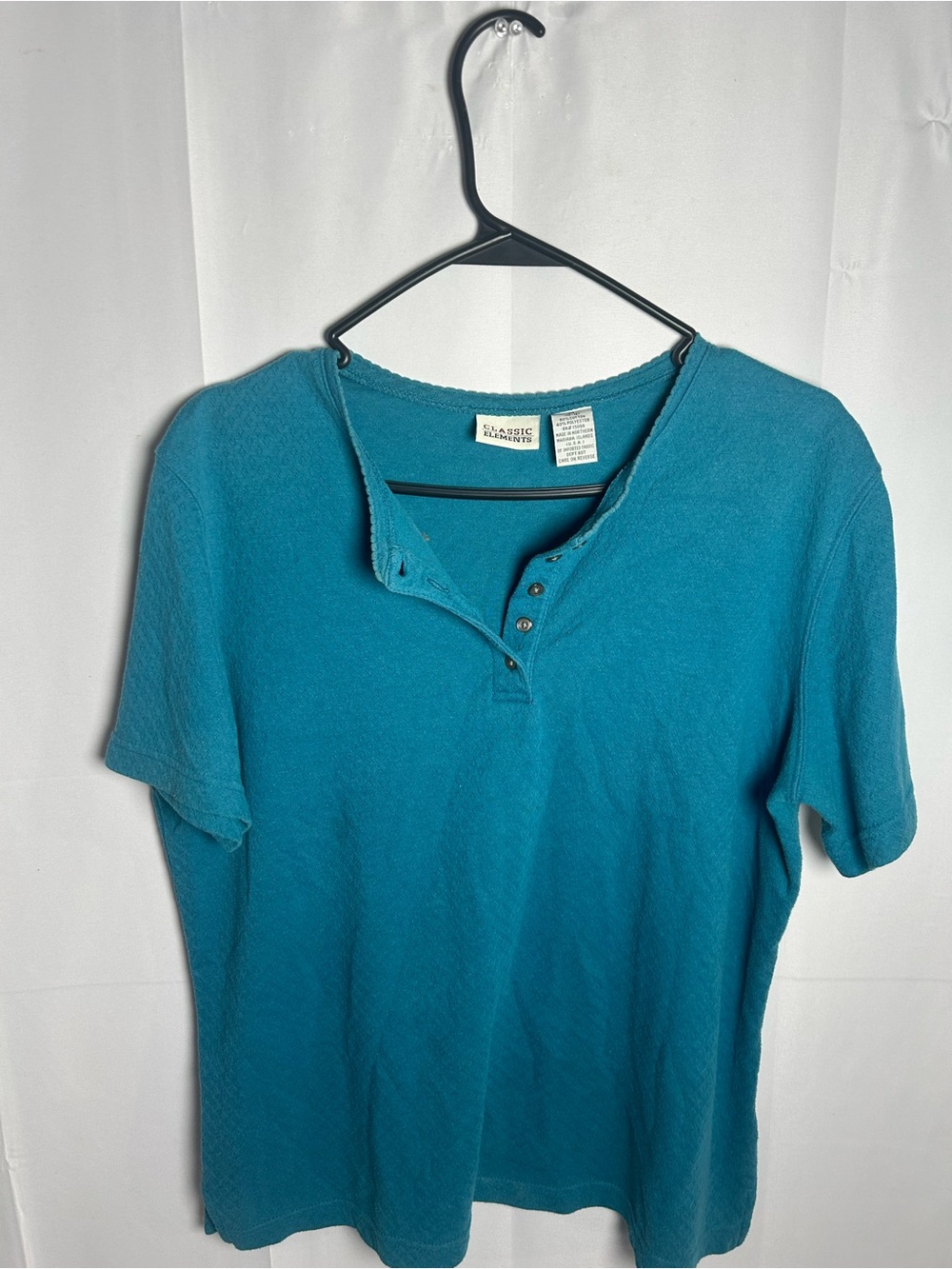 Classic Elements women’s Teal Short-Sleeve Henley Shirt